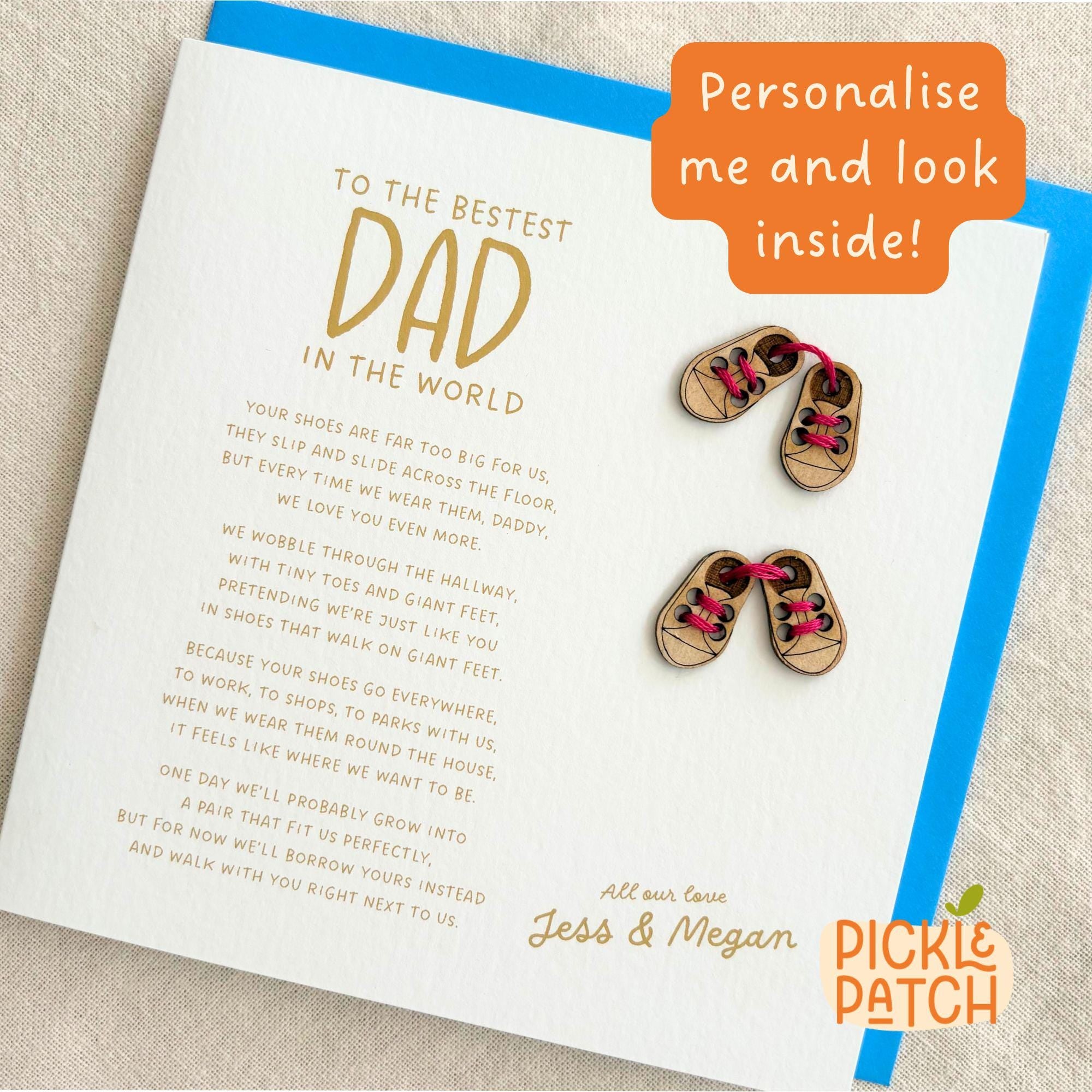 Handmade Father’s Day Keepsake | Personalised Card For Daddy | Poem For Dad