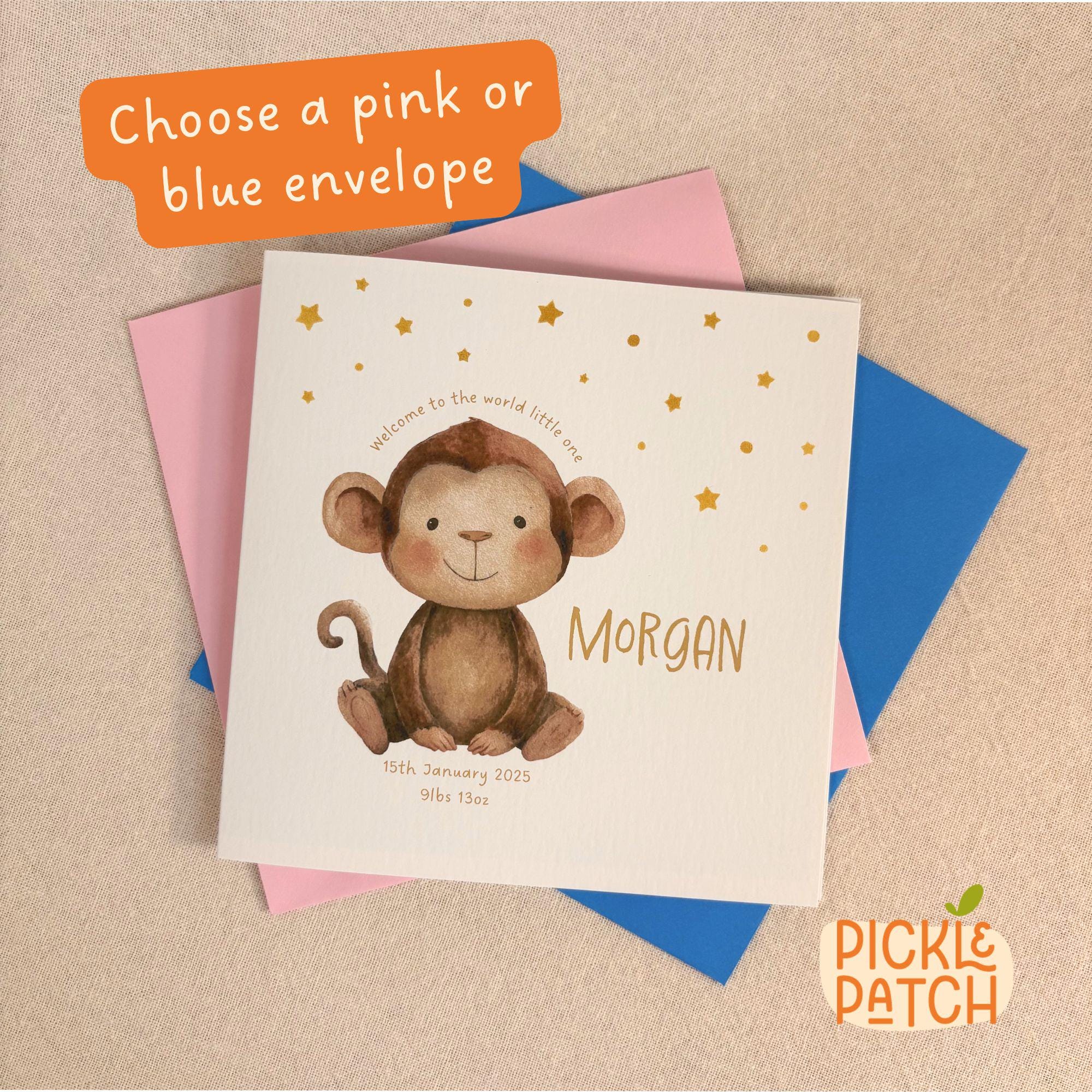 Personalised New Baby Keepsake Card With Birth Date & Weight