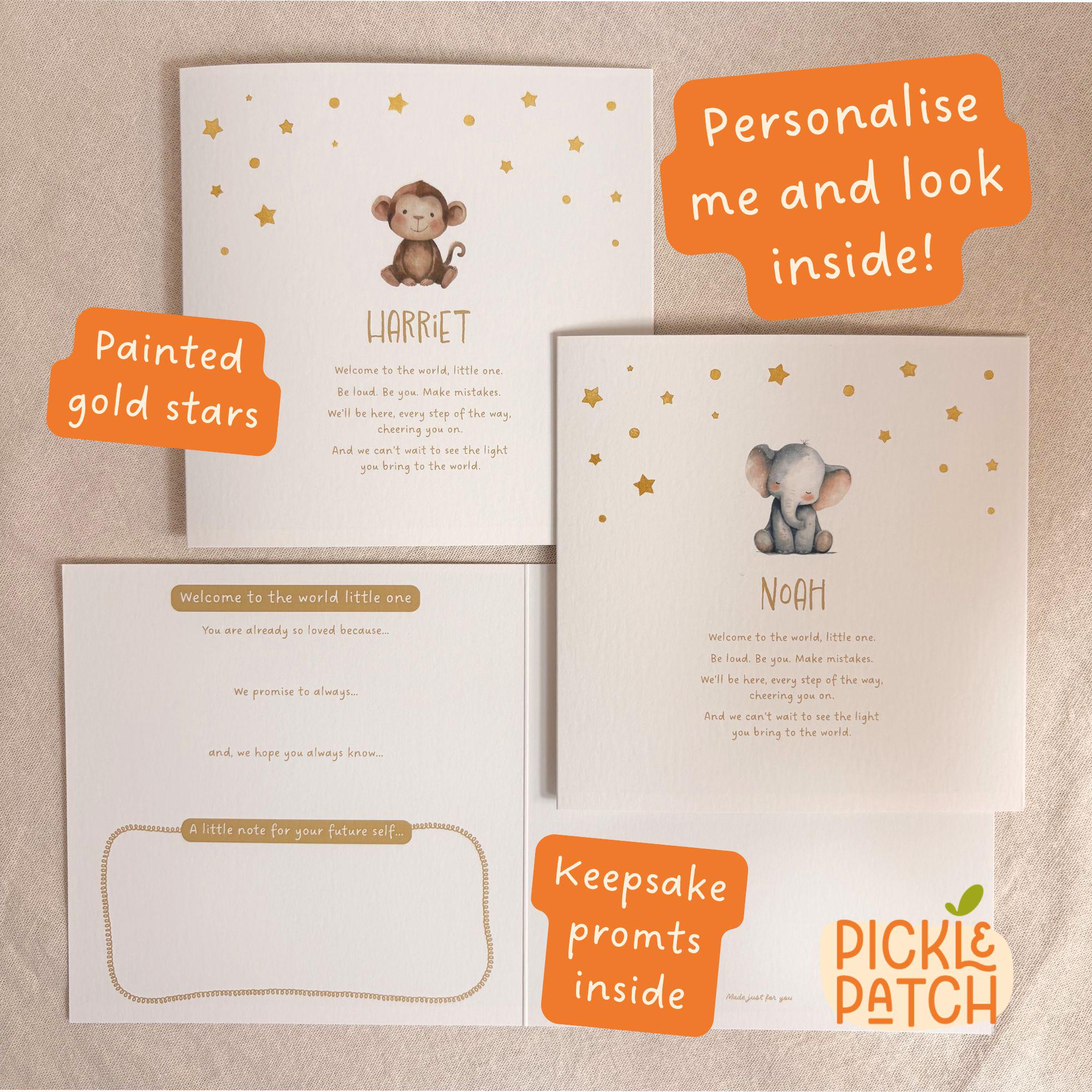 Personalised New Baby Keepsake Card