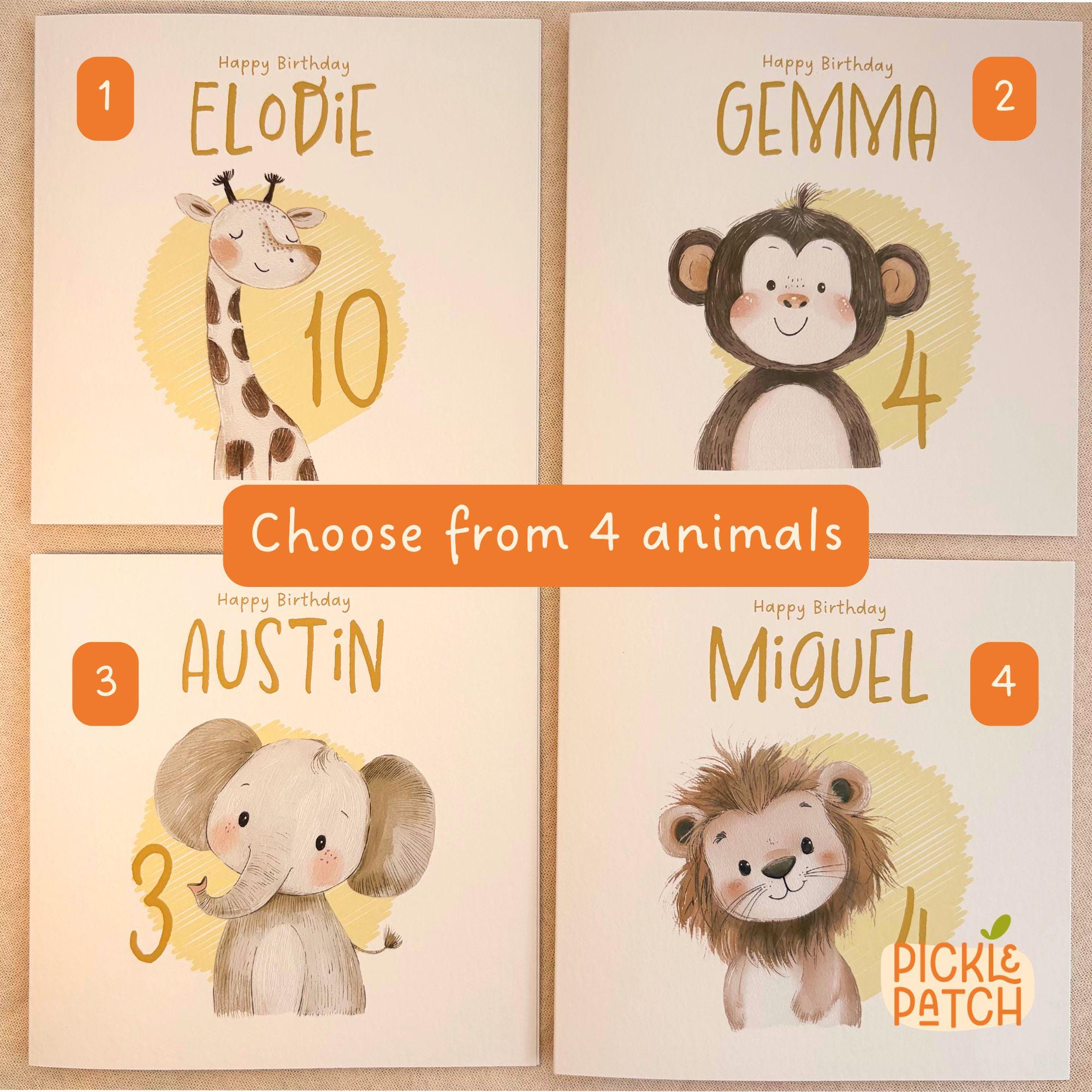 Personalised Children's Birthday Card | Age Birthday Keepsake for an Animal Lover