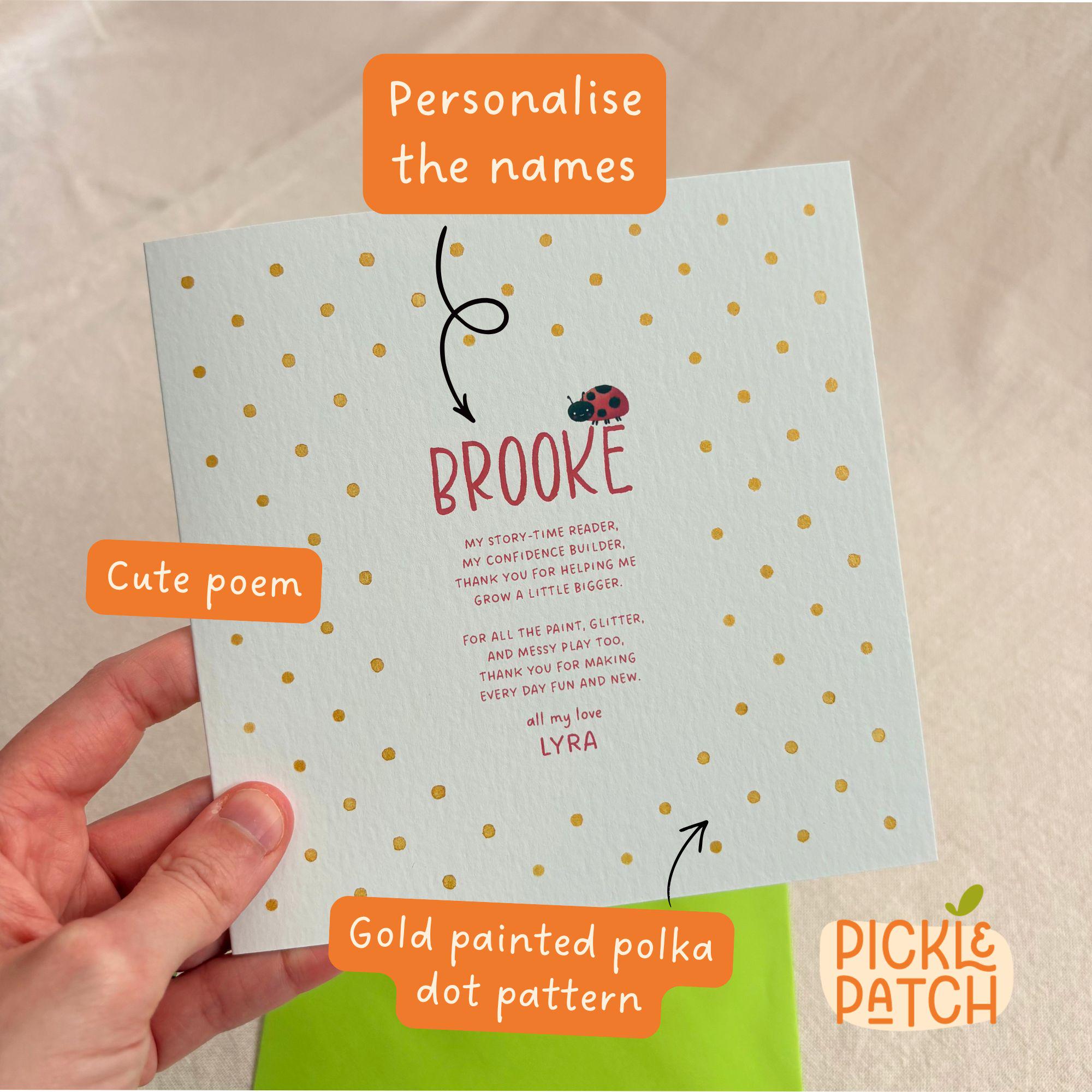 Personalised Thank You Teacher Card