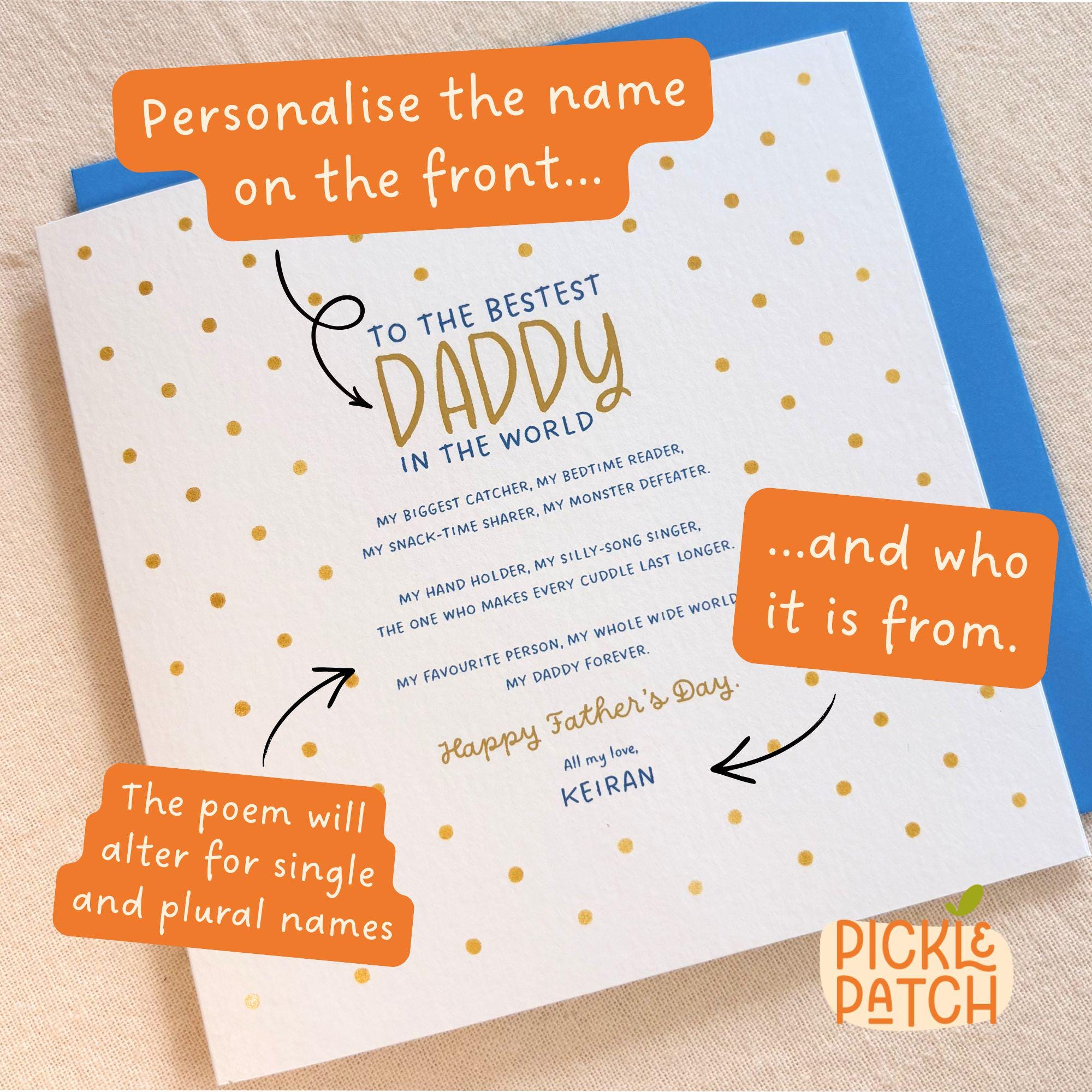 Personalised Father's Day Card From Son