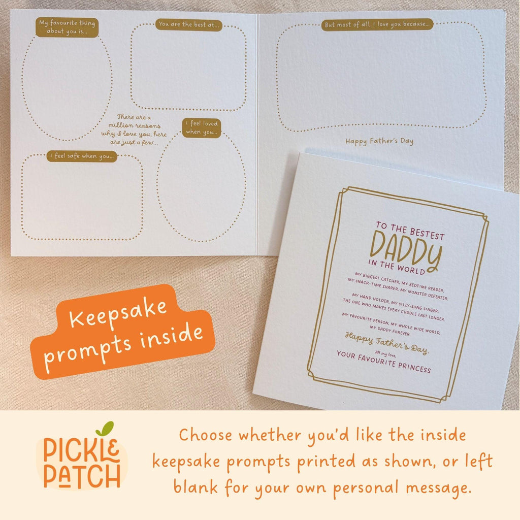 Father's Day Gift From Children | Personalised Dad Poem Card | Daddy Keepsake Card