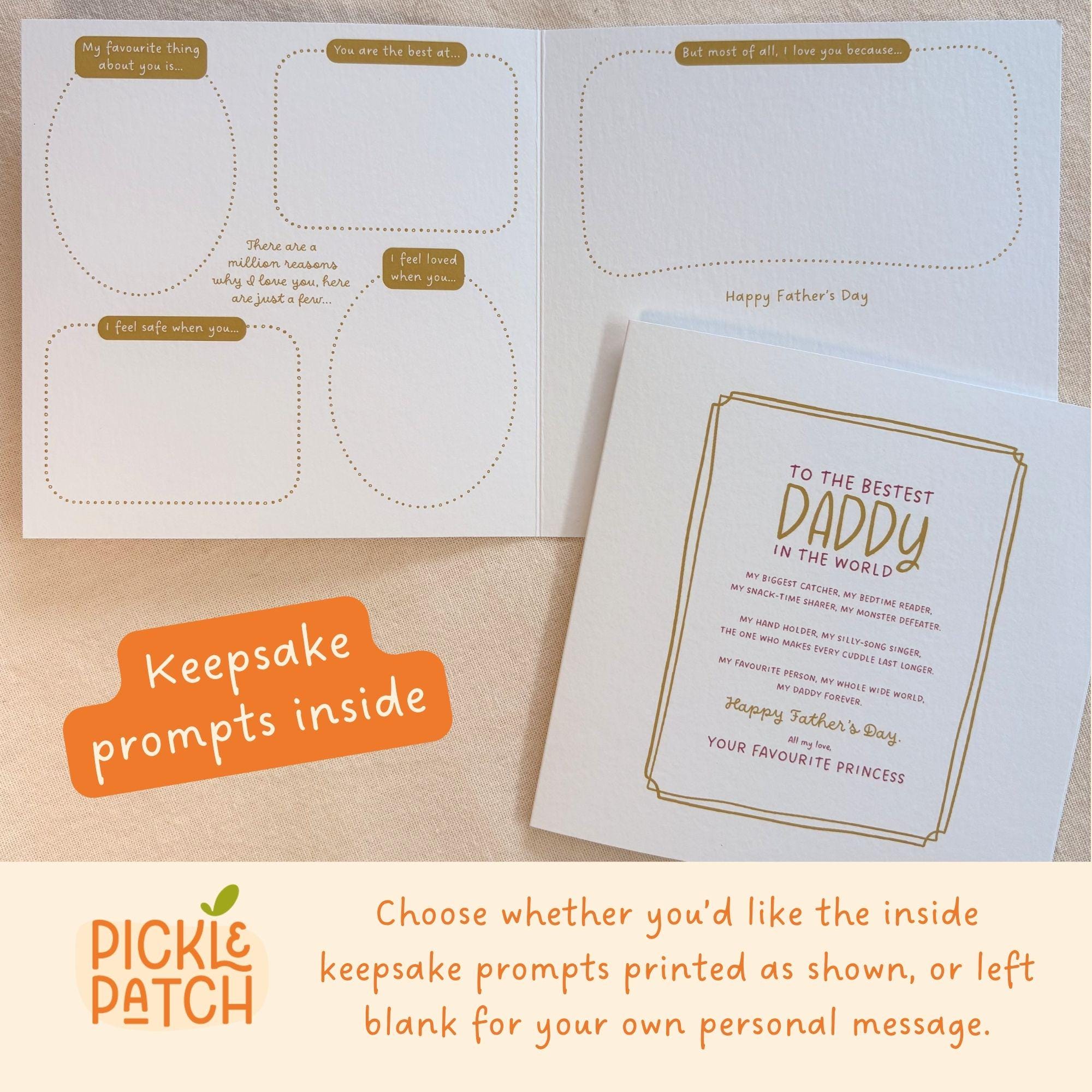 Father's Day Gift From Children | Personalised Dad Poem Card | Daddy Keepsake Card