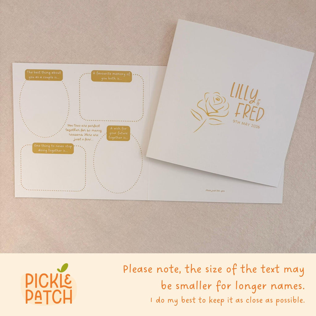 Personalised Wedding Card