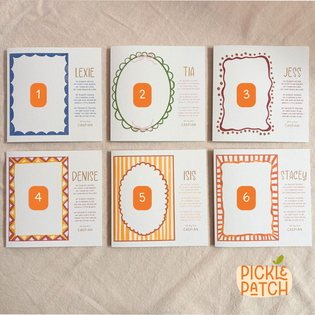 Personalised Thank You Teacher Card | Nursery and Keyworker Gift | Preschool Childminder Keepsake