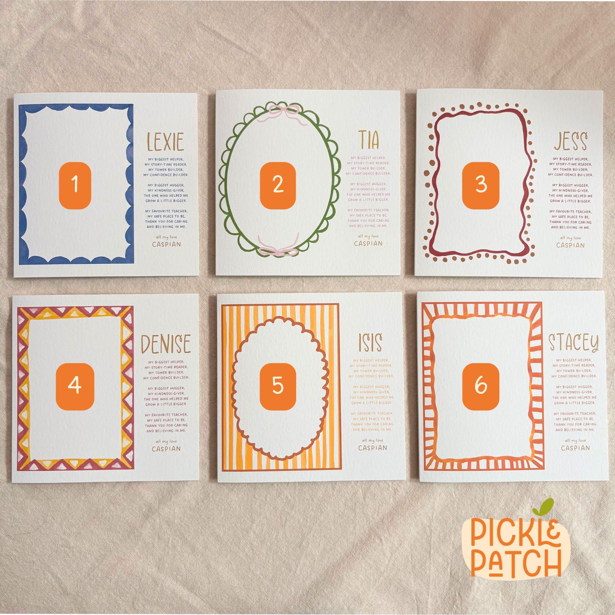 Personalised Thank You Teacher Card | Nursery and Keyworker Gift | Preschool Childminder Keepsake