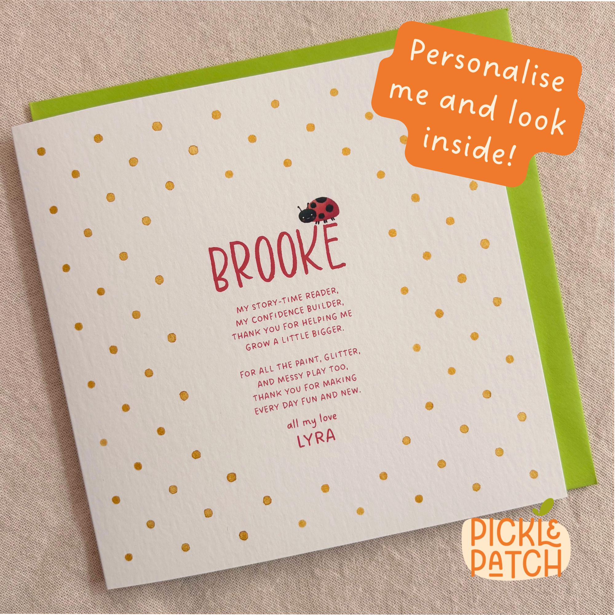 Personalised Thank You Teacher Card