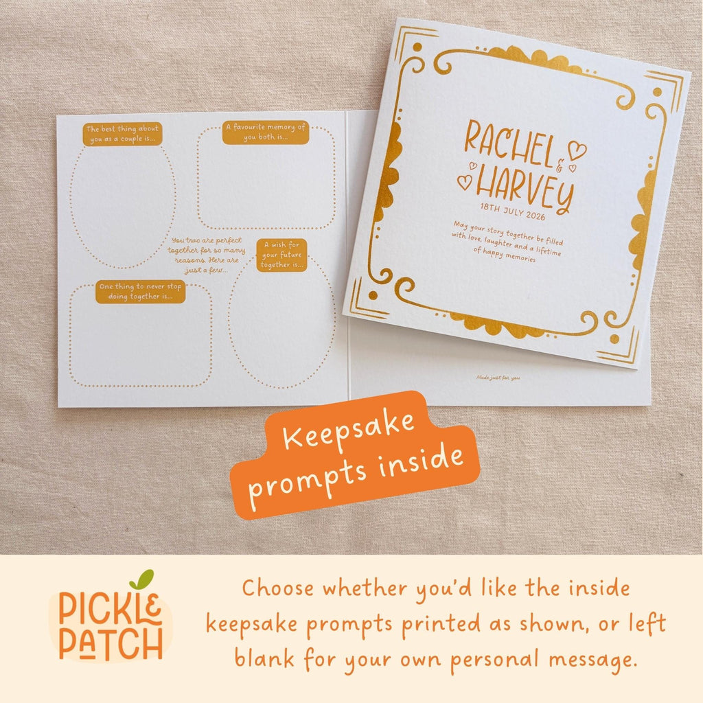 Personalised Wedding Keepsake Card