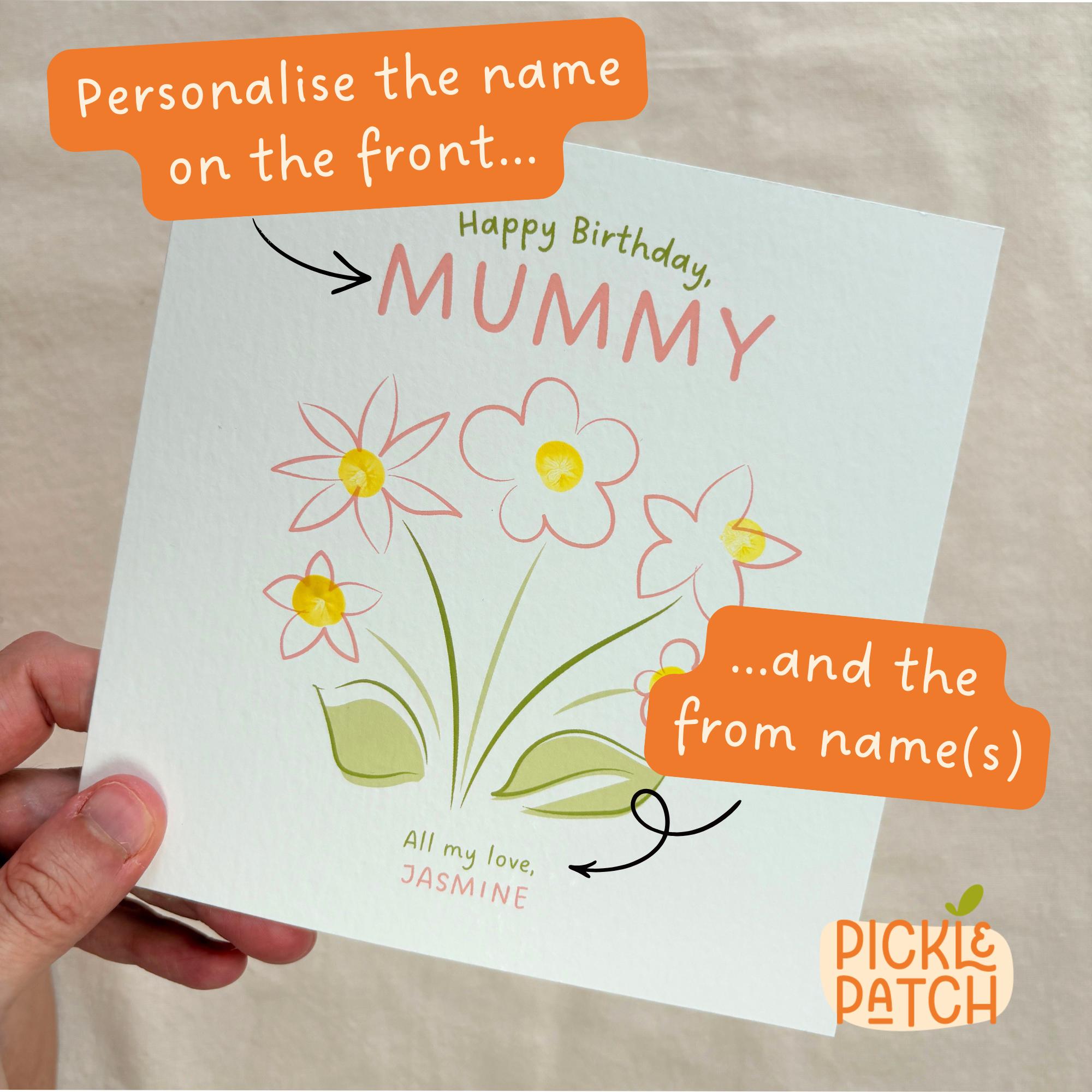 Personalised Floral Birthday Card