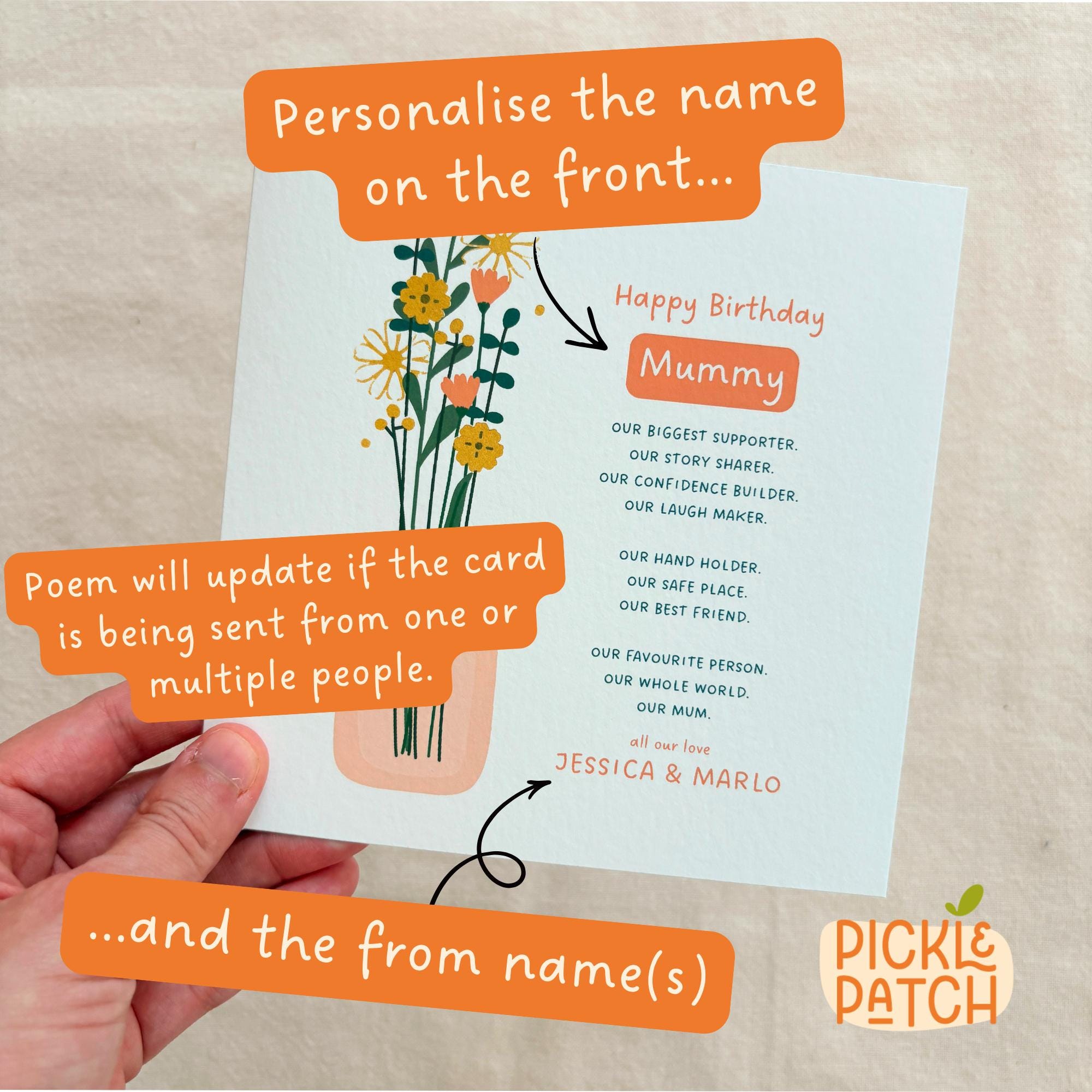 Personalised Birthday Card for Flower Lovers