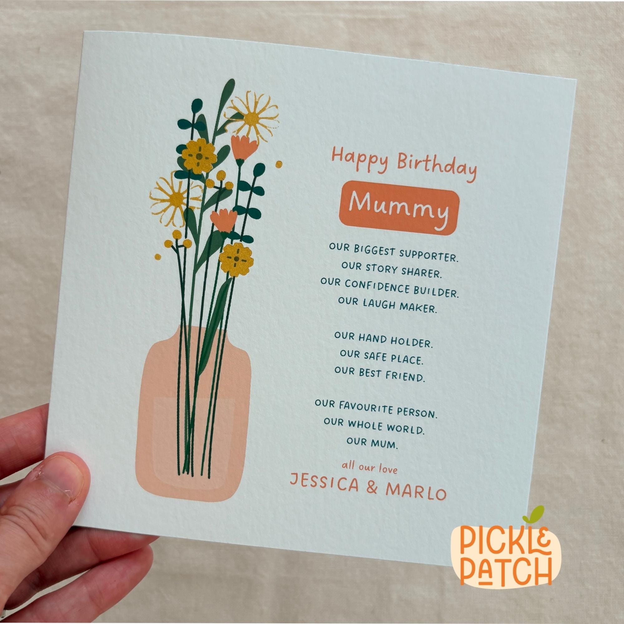 Personalised Birthday Card for Flower Lovers