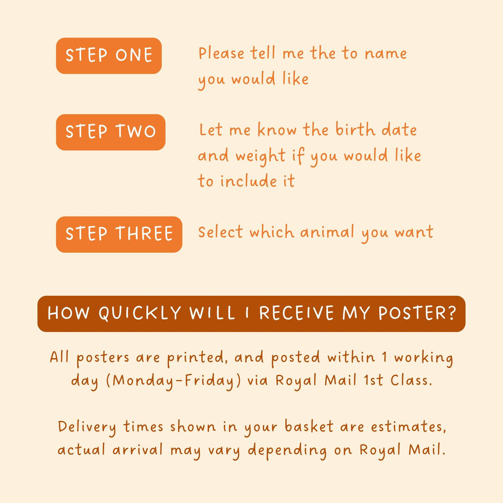 Personalised New Baby Keepsake Poster