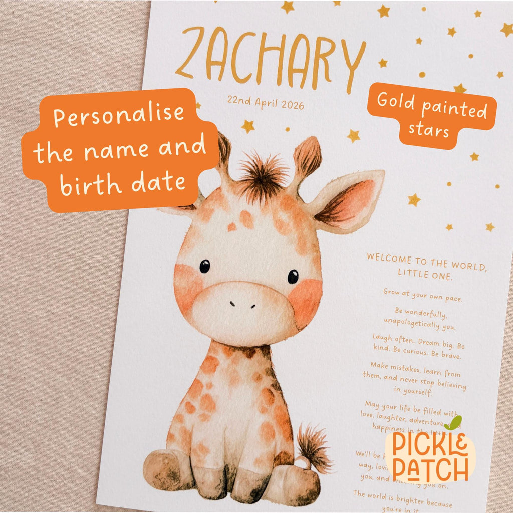 Personalised New Baby Keepsake Poster