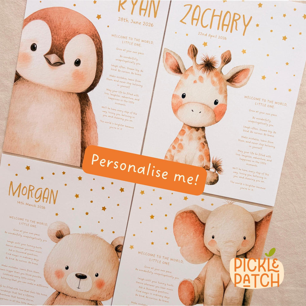 Personalised New Baby Keepsake Poster