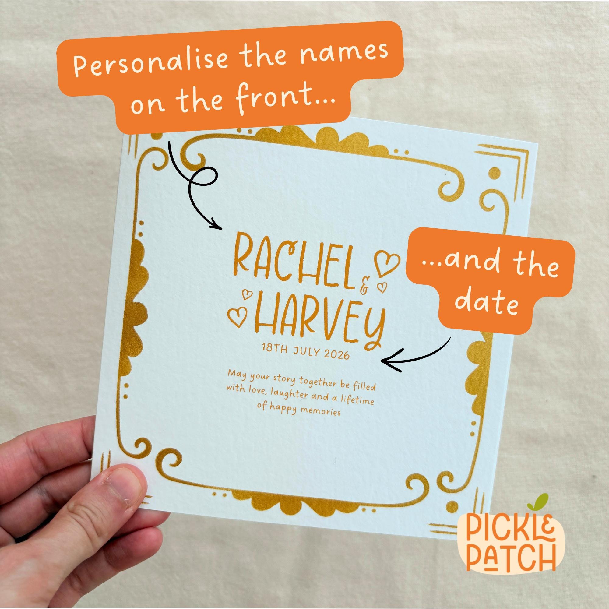 Personalised Wedding Keepsake Card