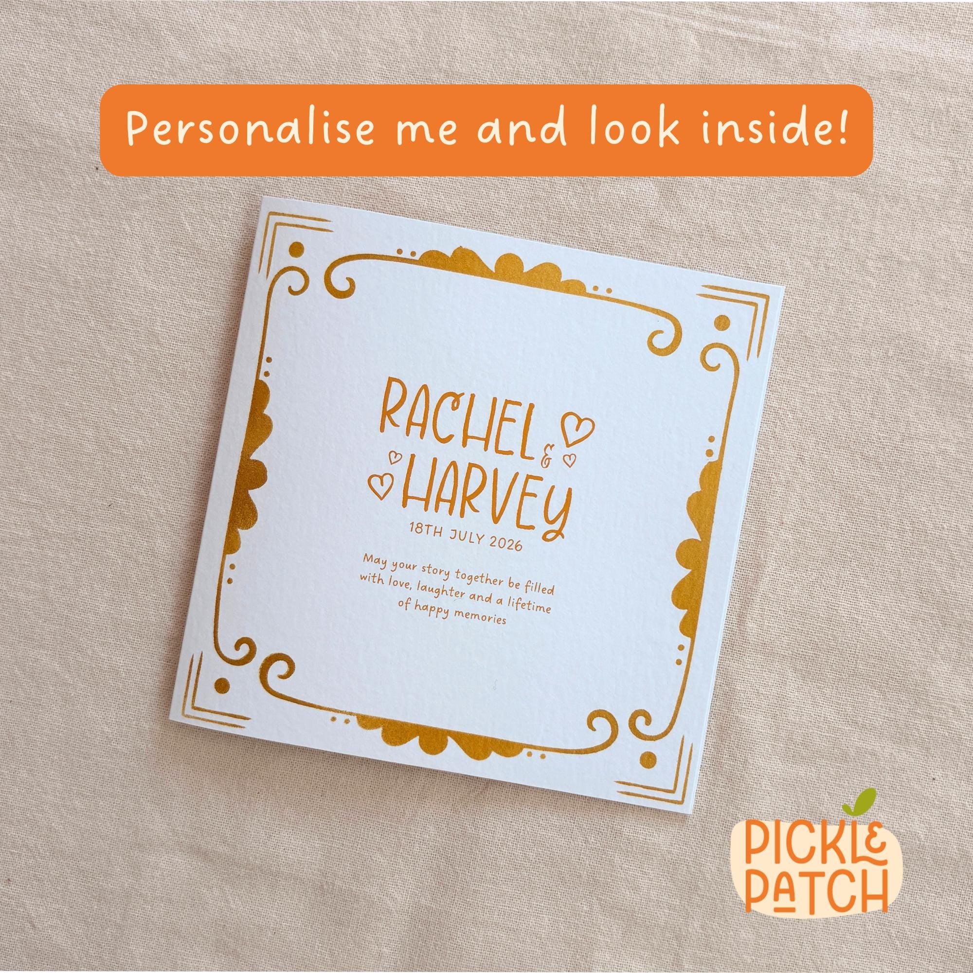 Personalised Wedding Keepsake Card