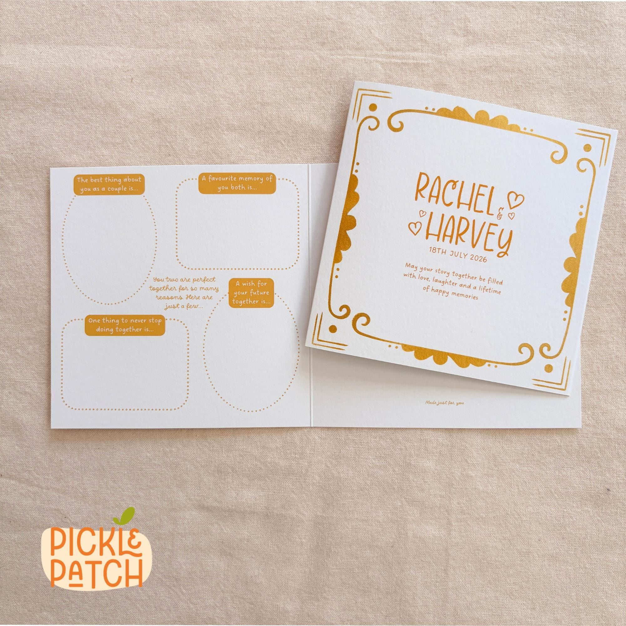 Personalised Wedding Keepsake Card