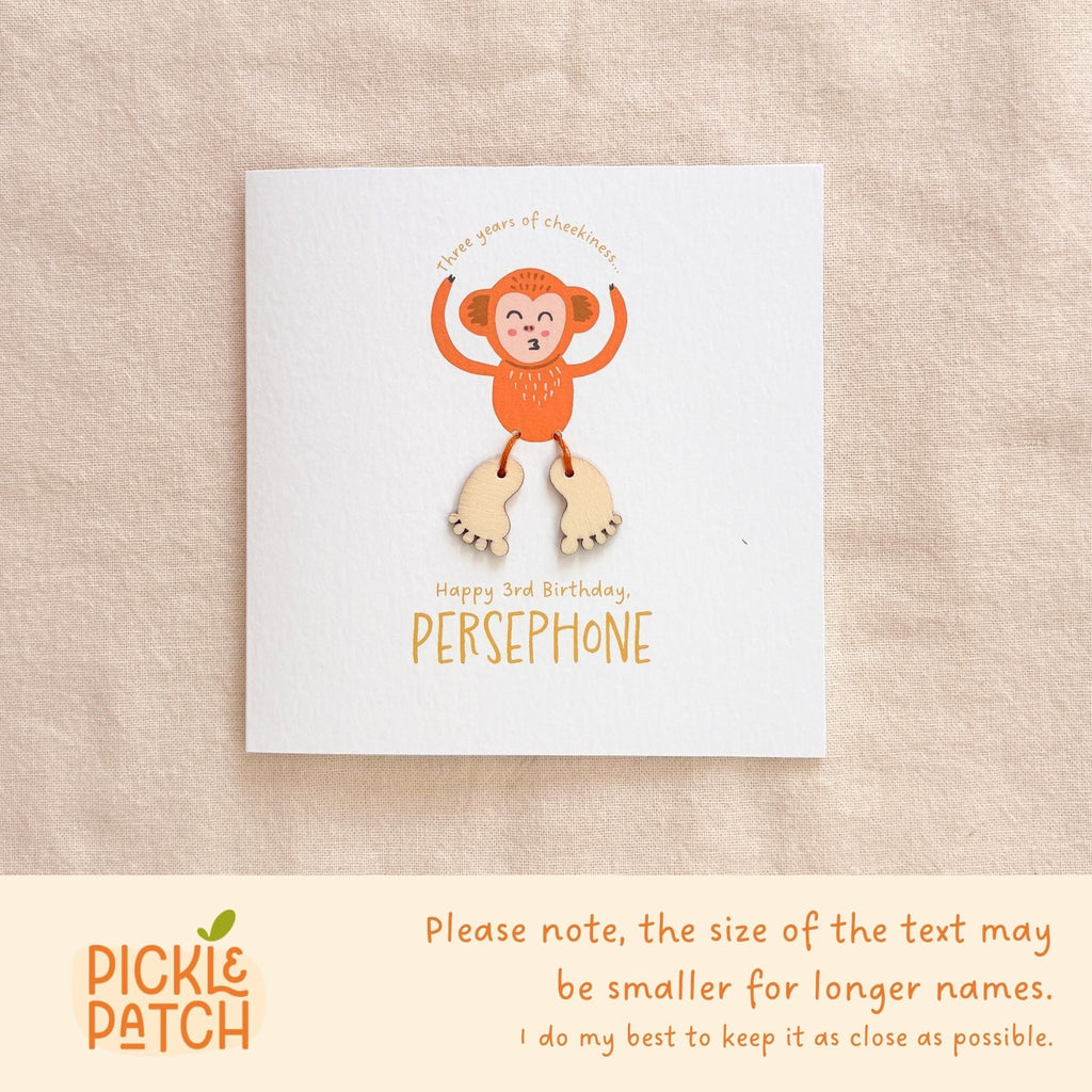 Personalised Birthday Card for a Cheeky Monkey