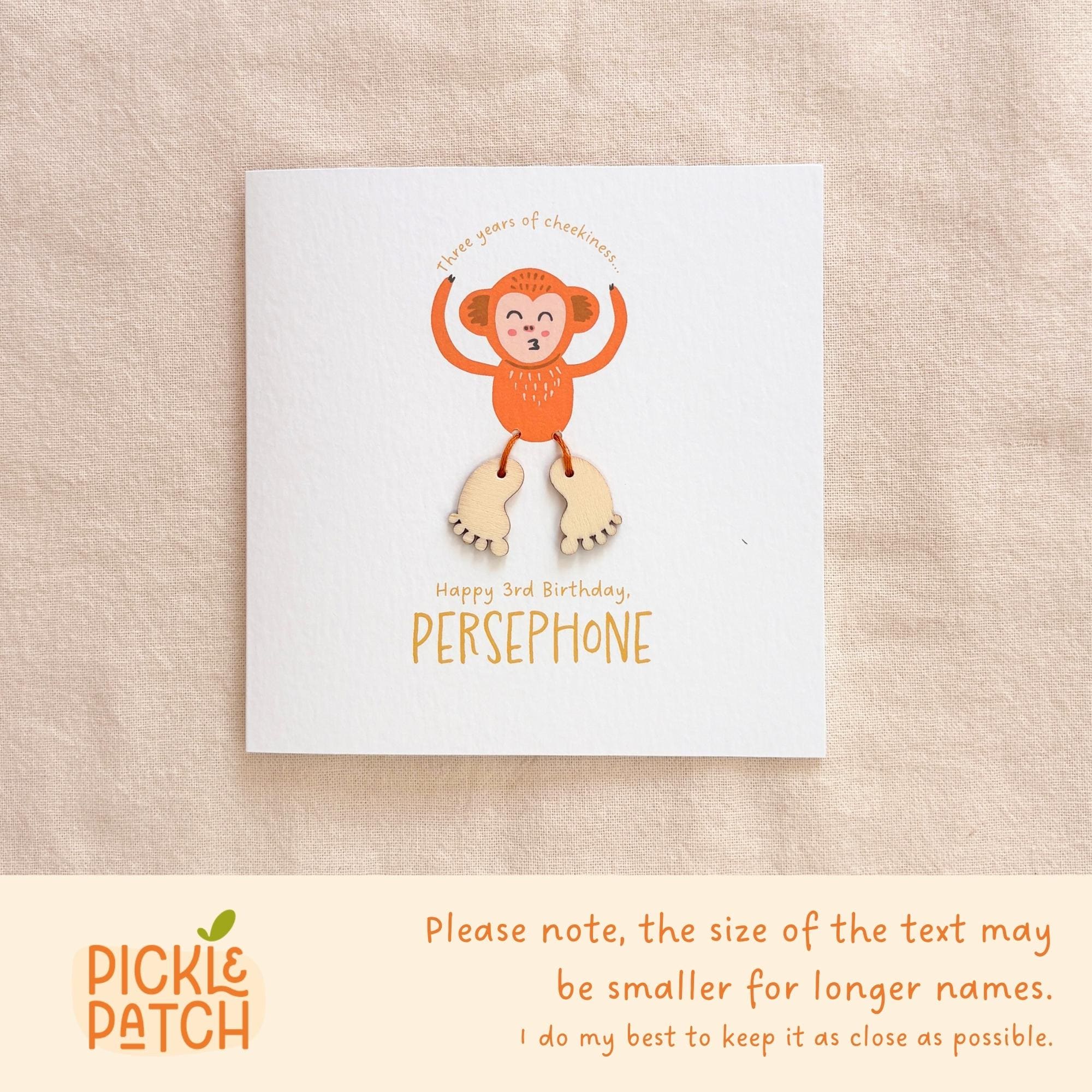 Personalised Birthday Card for a Cheeky Monkey