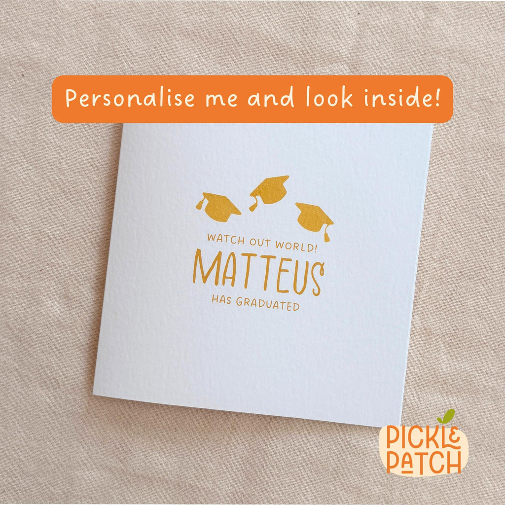 Personalised University Graduation Card