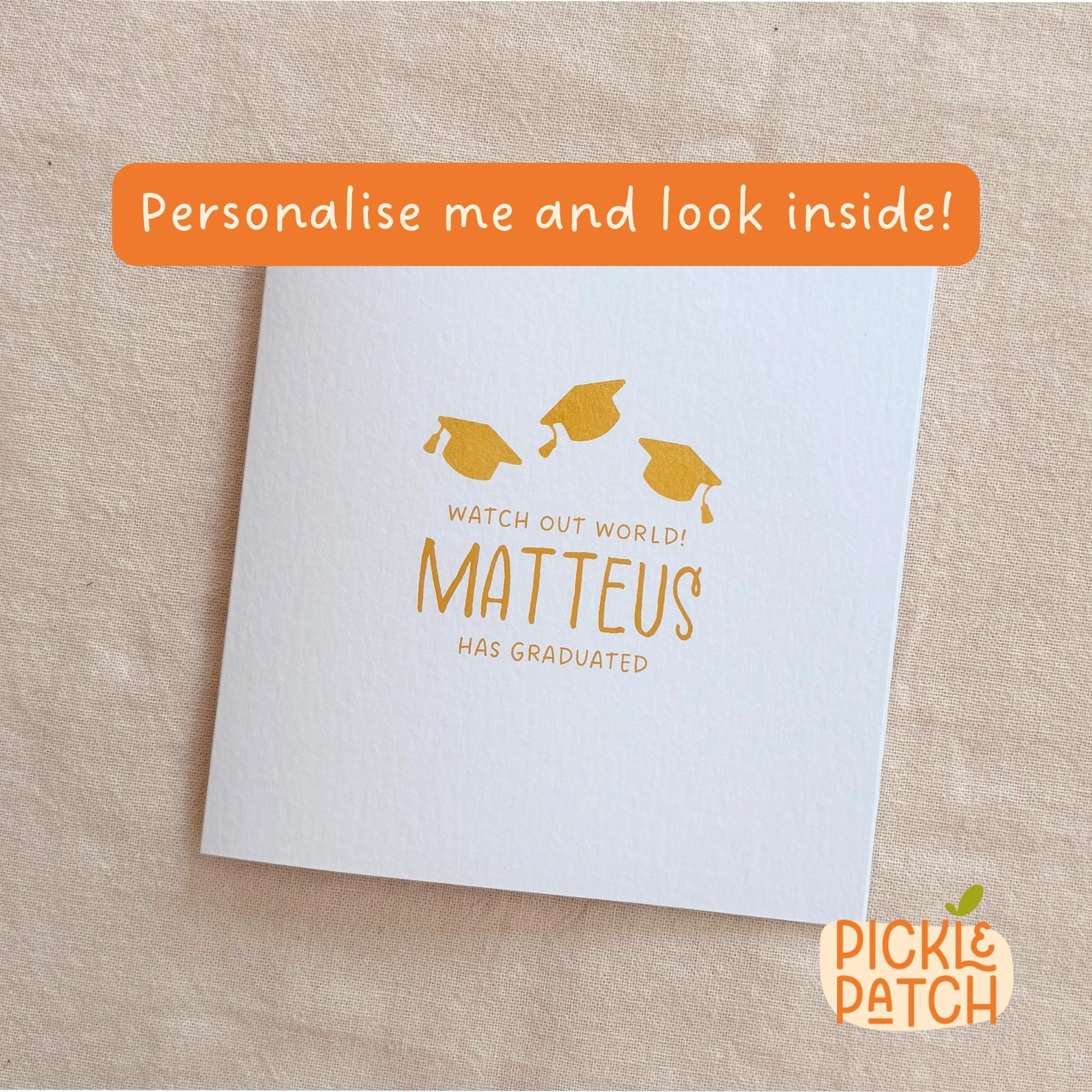 Personalised University Graduation Card