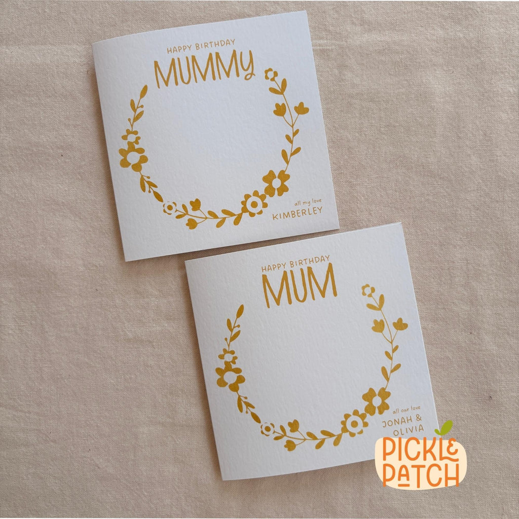 Personalised Floral Birthday Card with Space to Draw a Picture