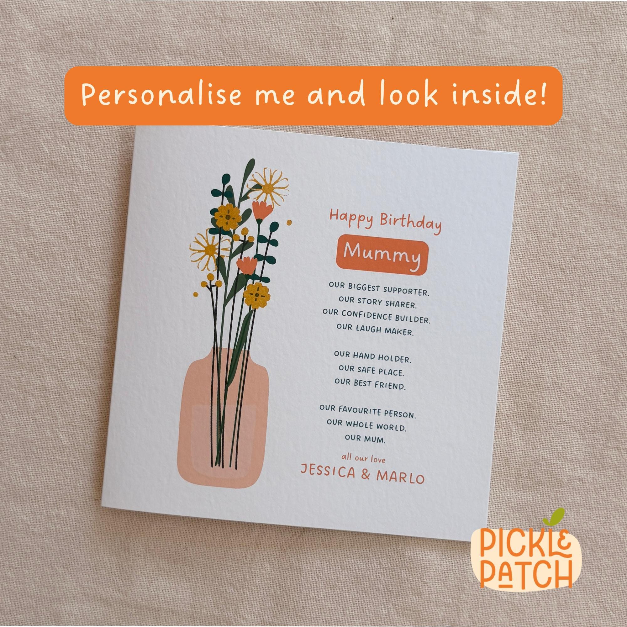 Personalised Birthday Card for Flower Lovers