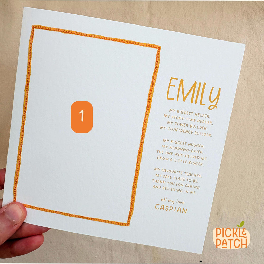 Personalised Thank You Teacher Card