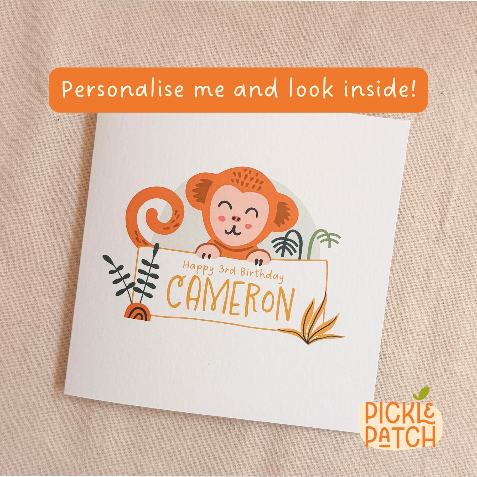 Personalised Birthday Card for a Cheeky Monkey