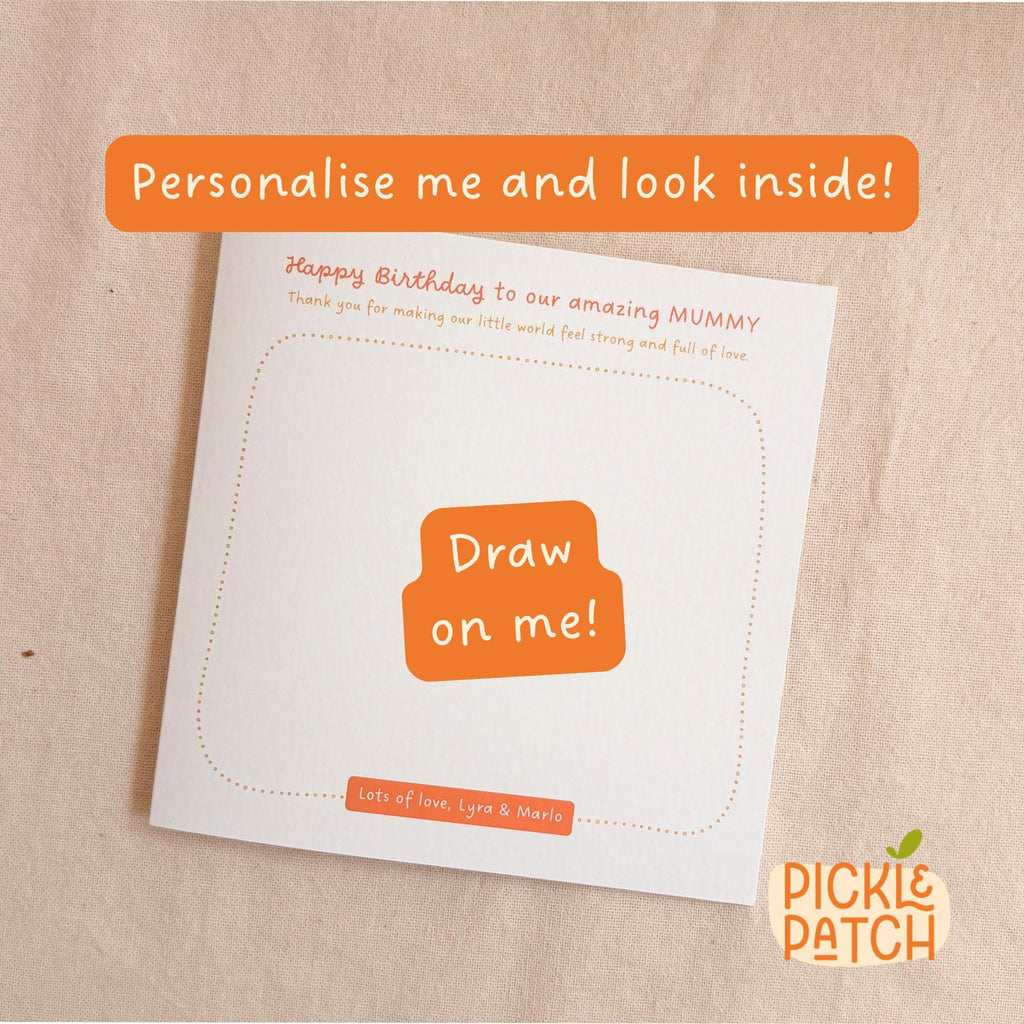 Personalised Birthday Card with Space to Draw a Picture