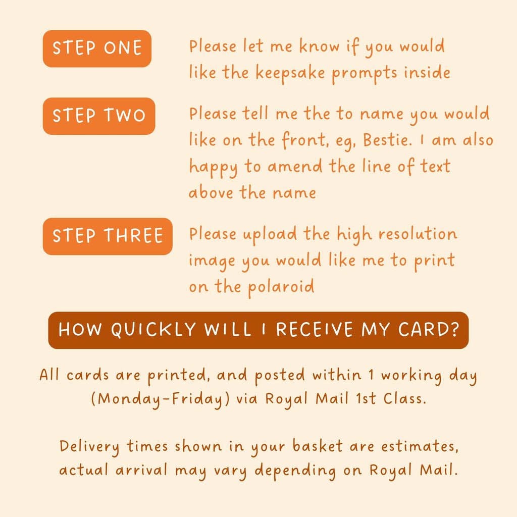 Personalised Polaroid Pet Birthday Photo Card