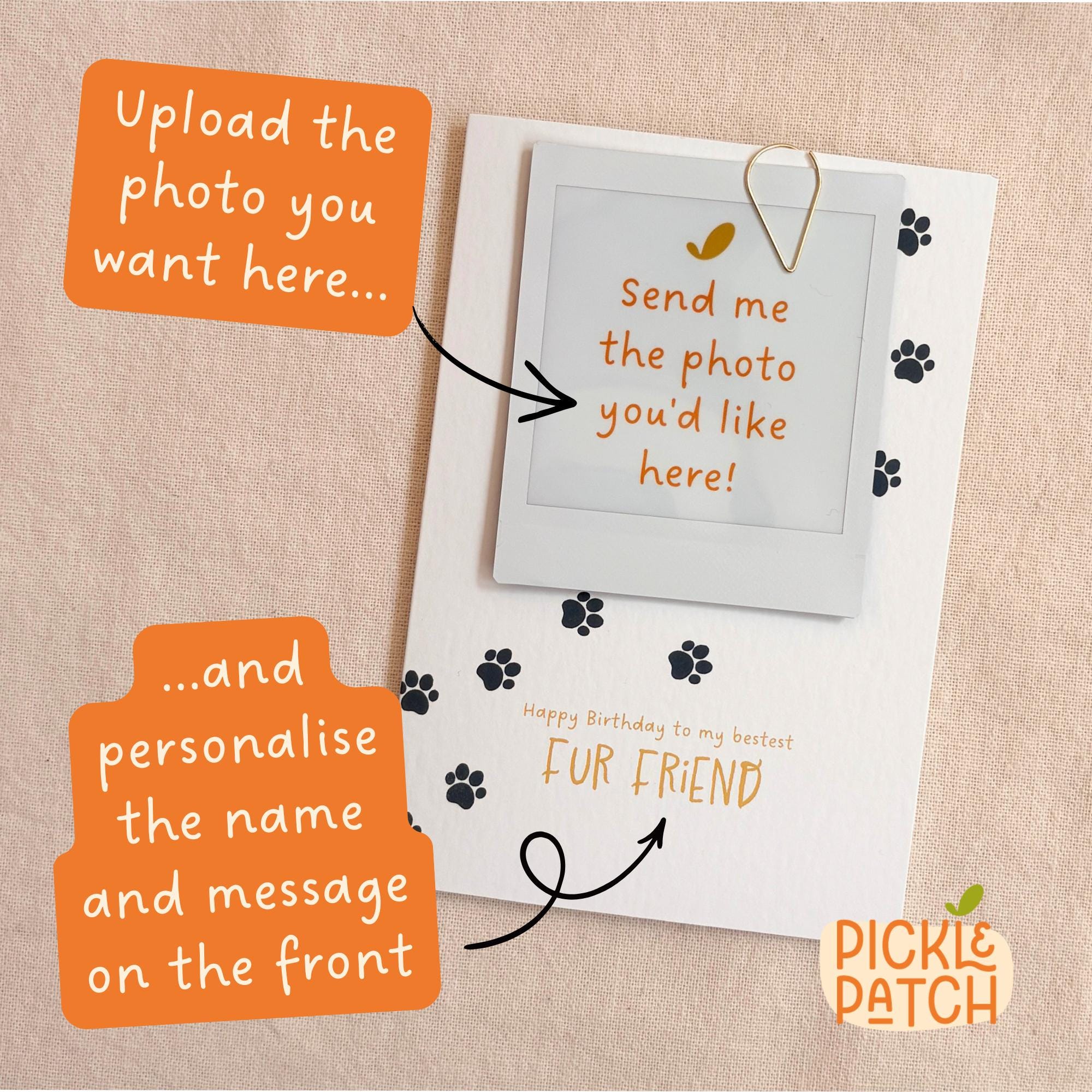 Personalised Polaroid Pet Birthday Photo Card