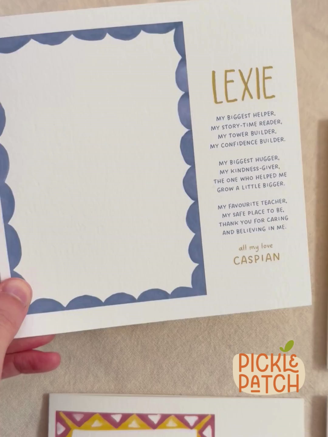Personalised Thank You Teacher Card | Nursery and Keyworker Gift | Preschool Childminder Keepsake