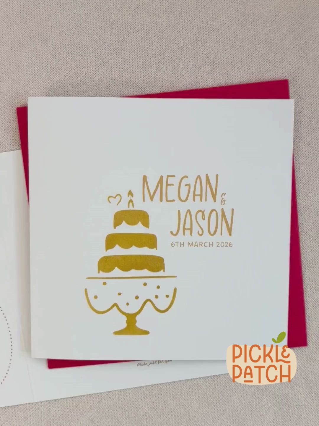 Personalised Wedding Card | Newlywed Keepsake Gift | Custom Names and Date
