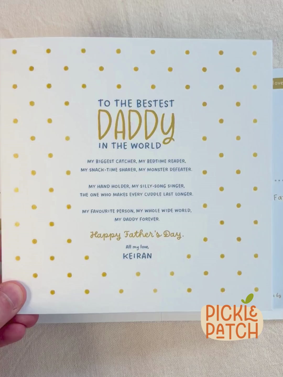 Personalised Father's Day Card From Son