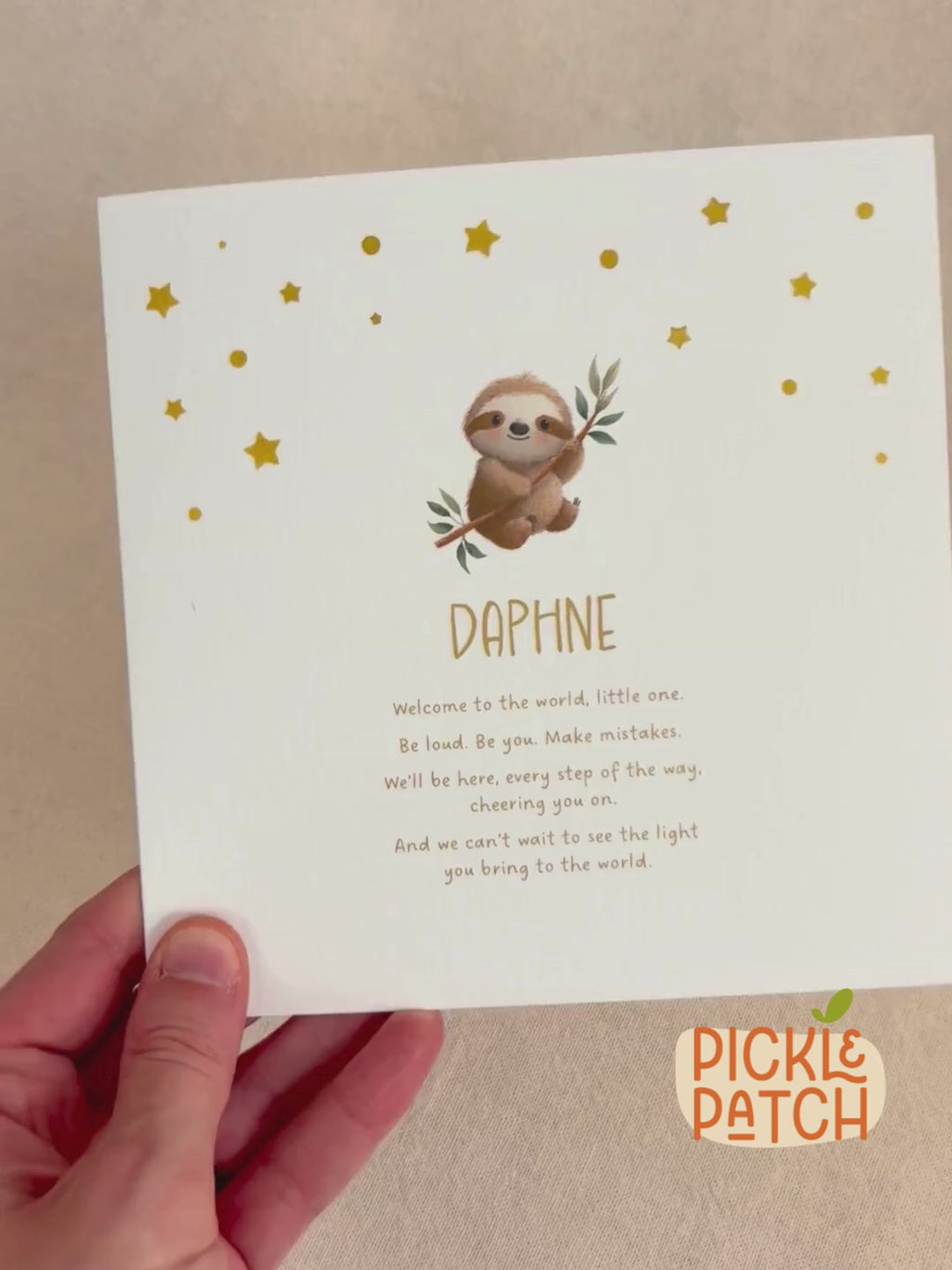 Personalised New Baby Keepsake Card