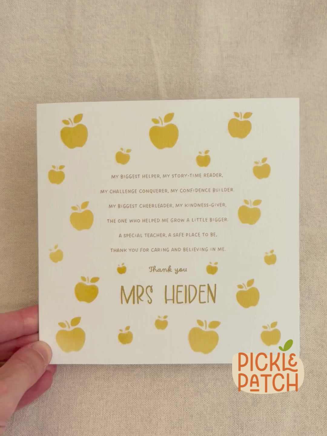 Personalised Thank You Teacher Card
